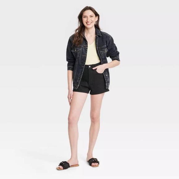Universal Thread Women's High-Rise 90's Cutoff Jean Shorts Black Wash 00 nwt - Picture 3 of 3
